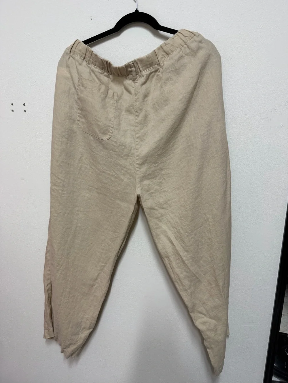 Quince women's Linen pull on Trousers in Beige Tan tones